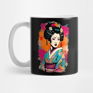 Japanese Geisha Color Splash Painting Mug